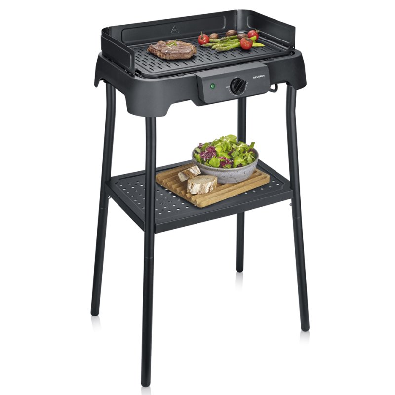 SEVERIN barbecue de table PG 8596, plaque de grill en aluminium, 2000 watts, noir